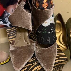 AEROSOLES Velvet champagne heels